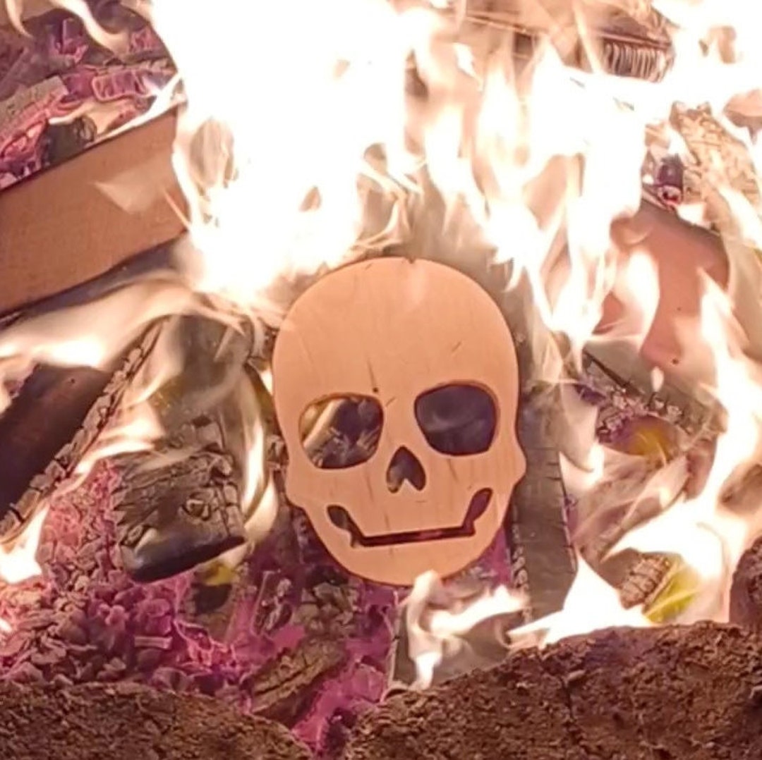 Skull-shaped Novelty Fire Log Wood Log for Halloween - Etsy Canada