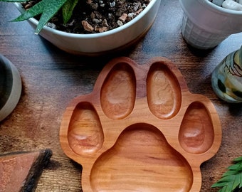 Dog Paw Wood Tray - Decorative Dog Tray - Paw Print Shaped Catchalls - Dog Paw Dish - Minimalist Decor