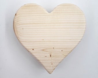 Heart Blanks - Wood Hearts for Crafts - Unfinished Chunky 5" Hearts for Weddings, Anniversary, Bridal Showers