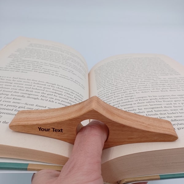 Personalized Book Buddy - Custom Engraved Wood Thumb Page Holder