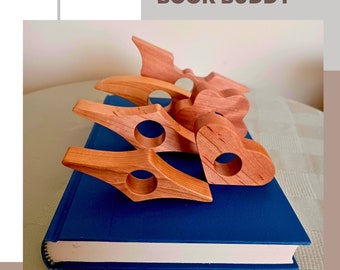 Book Buddy Two Pack - Two Book Holders with Free Shipping - Wooden Thumb Book Page Holder