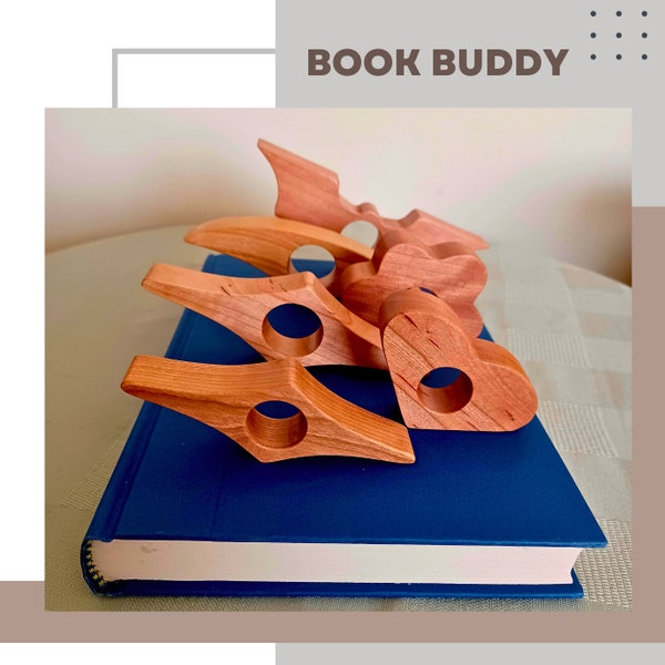 Book Buddy Two Pack - Two Book Holders with Free Shipping - Wooden Thumb Book Page Holder