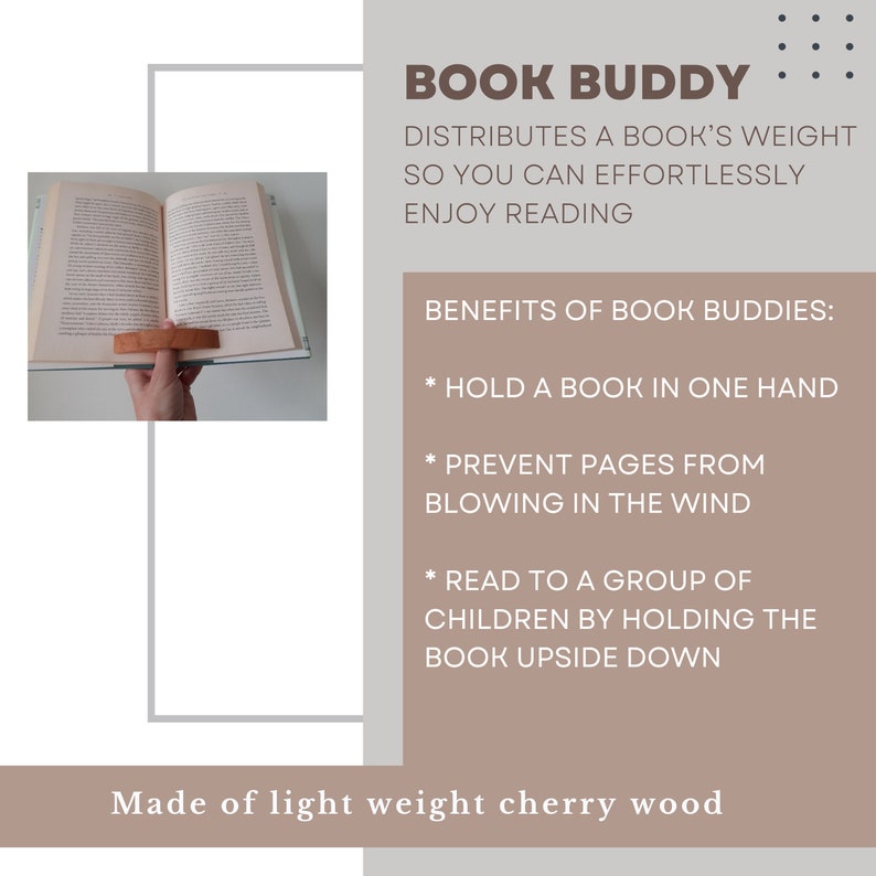 Book Buddy Book Holder Wood Thumb Page Holder image 2