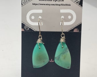 Handmade Designer Green Chrysoprase Stone Earrings
