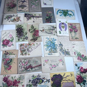 Antique Postcard Lot #2 Flowers Early 1900s