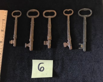 Antique Skeleton Key Lot #6 Keys