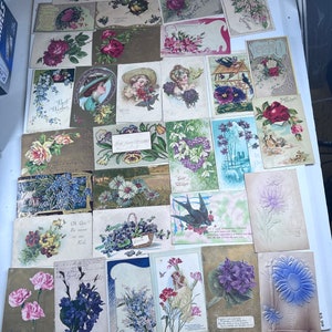 Antique Postcard Lot #1 Flowers Early 1900s