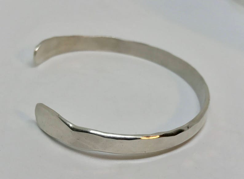 Handmade Hammered Thick Sterling Cuff - Etsy