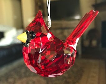 Cardinal, Cardinal Sun Catcher, Flying Cardinal Figurine, Cardinal Ornament,  Memorial Cardinal, Craft Accessory