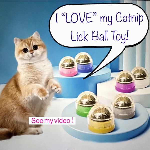 Catnip Toy, Catnip Mint Ball, Catnip Lick Ball, Cat Treat, Lick Ball, Cat Dental Health Toy, Cat Toy, Catnip, Cat Nip, Catnip Ball