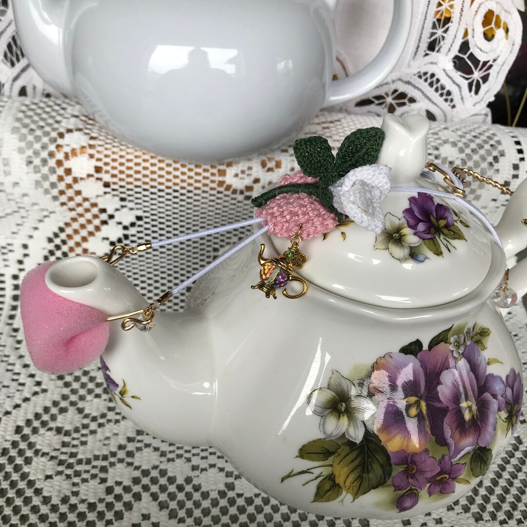 Teapot Drip Catcher Vintage Style Rose Bud Etsy