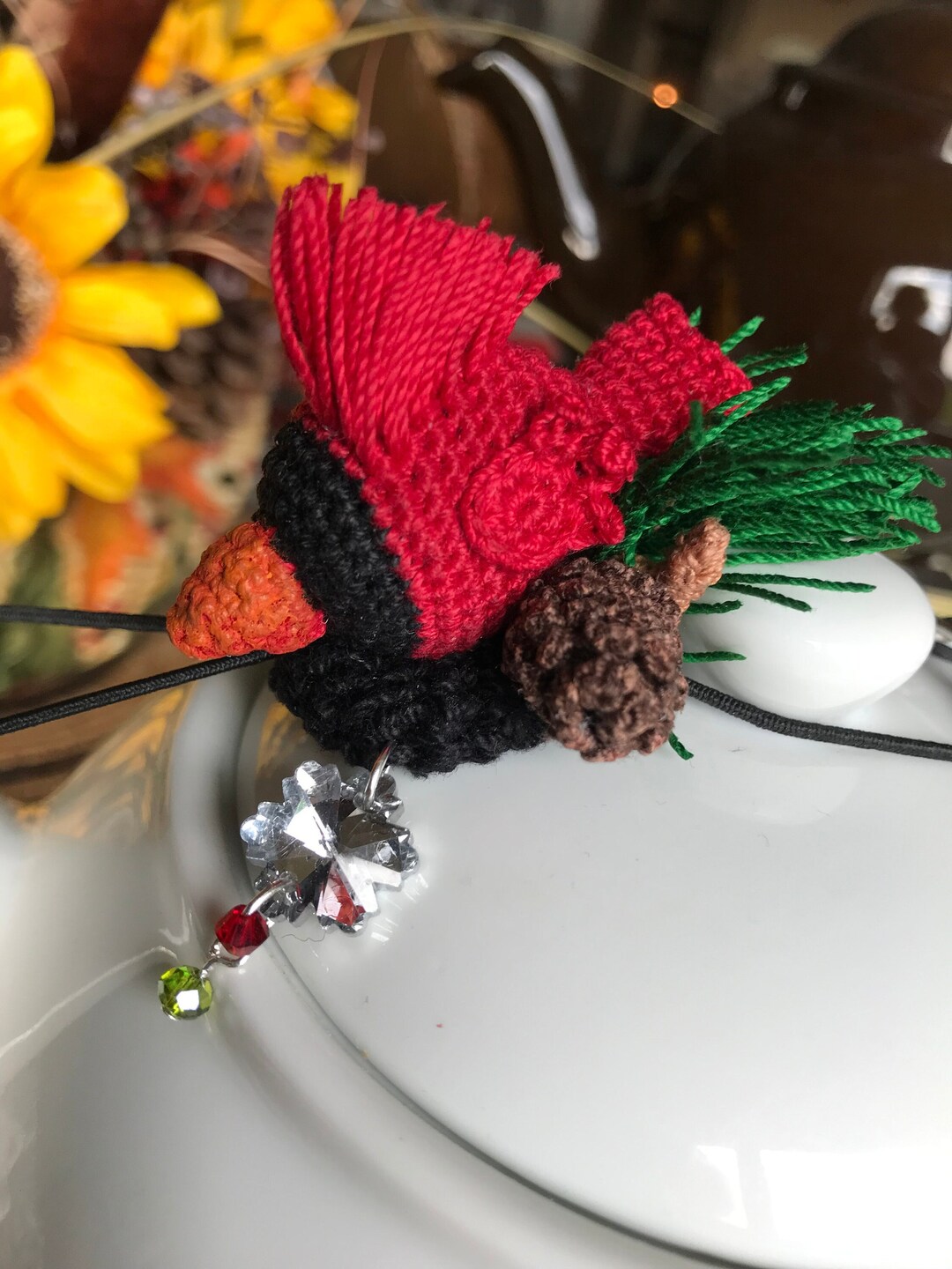 Teapot Drip Catcher Vintage Style Red Cardinal Freeform Etsy