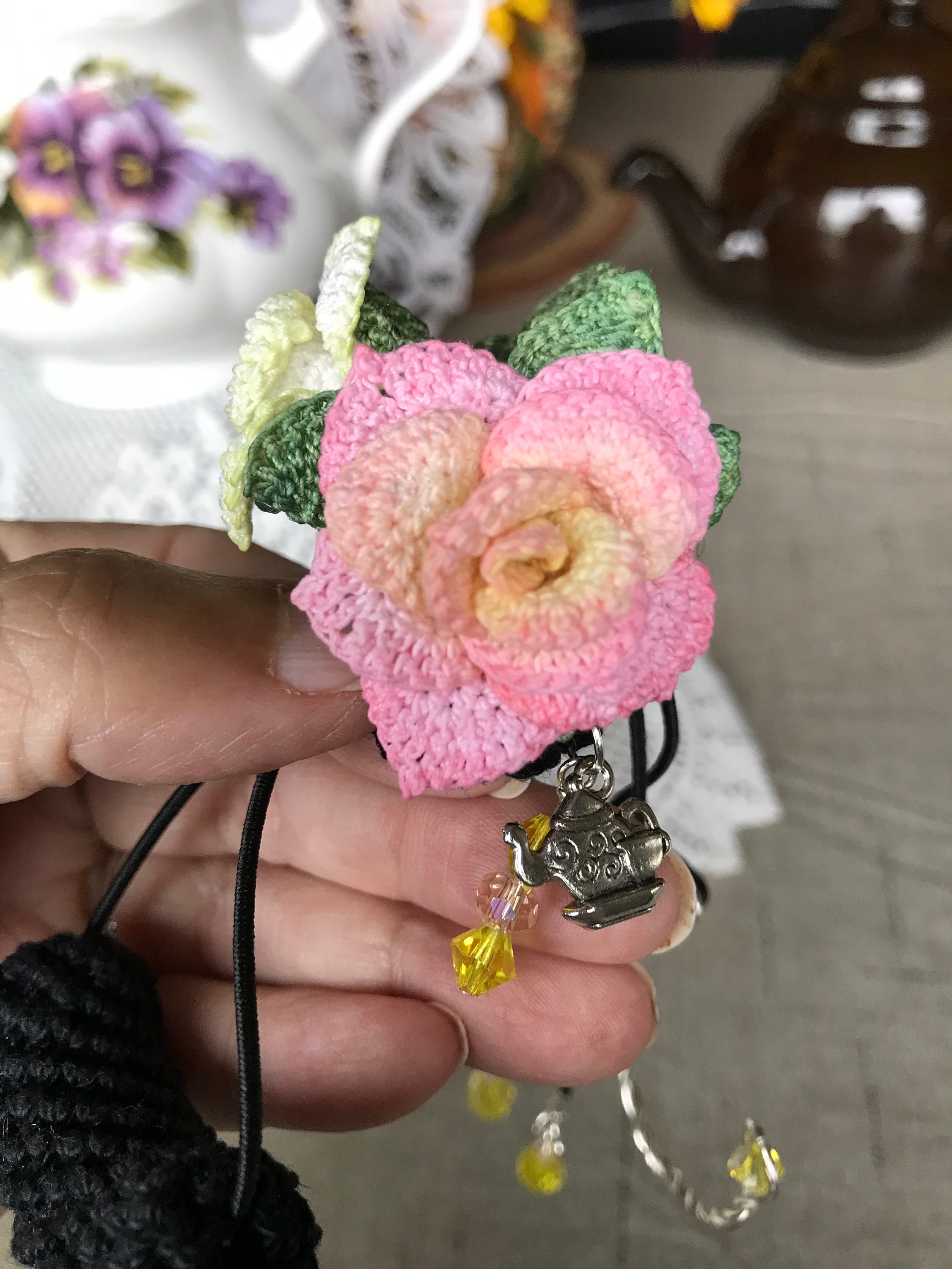 Teapot Drip Catcher Lid Holder Vintage Style Roses Etsy