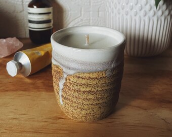 YUZU - ceramic - soy candle - rustic - bohemian - beaker - clay - scent