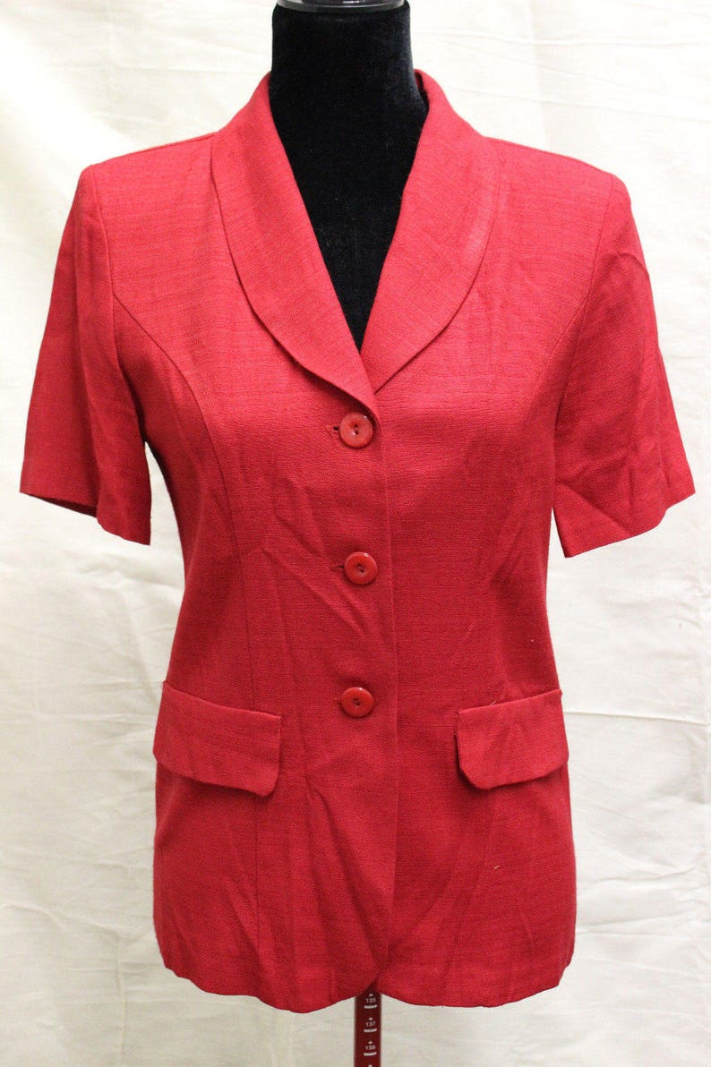 red short sleeve jacket