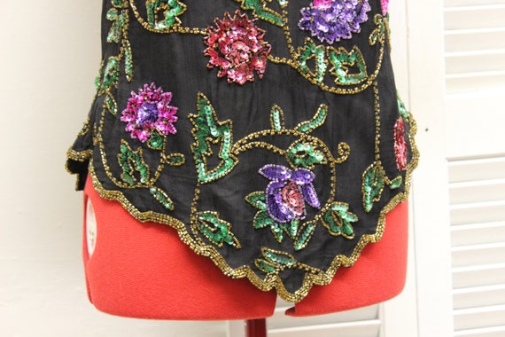 Vintage Laurence Kazar Illusion Top Sequin and Gl… - image 4