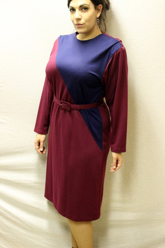 Plus Size Vintage/NOS/Long Sleeve Color Blocking D