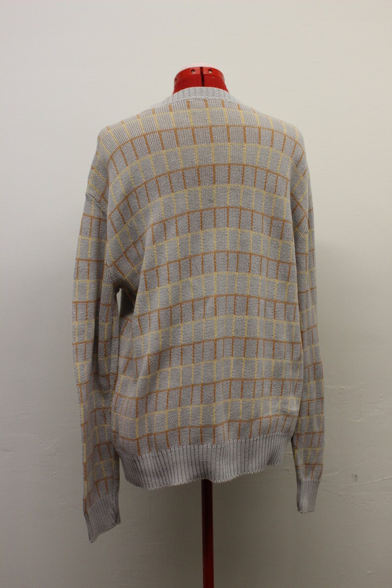 VTG 1990/'s Damon Men/'s Neutral Tones Geometric Pattern Crew Neck Sweater in size Large Made in the USA Mid-Weight Knit in Great Condition