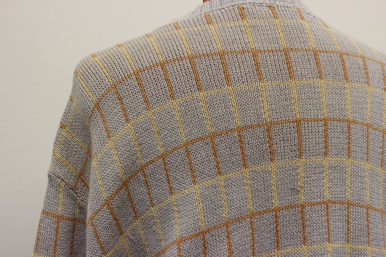 VTG 1990/'s Damon Men/'s Neutral Tones Geometric Pattern Crew Neck Sweater in size Large Made in the USA Mid-Weight Knit in Great Condition