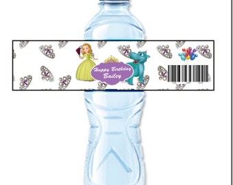 Free printable sofia the first water bottle labels