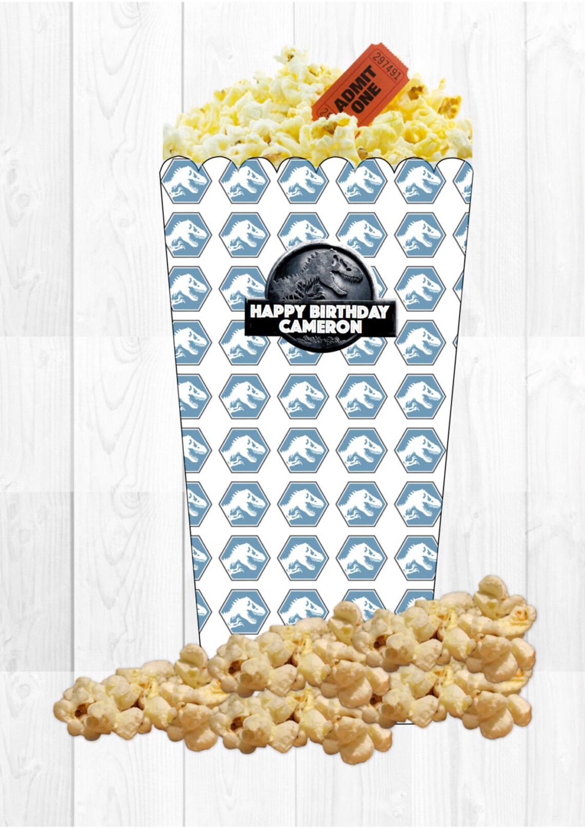 Jurassic Park Favour Treat Box Popcorn Box Jurassic World Etsy