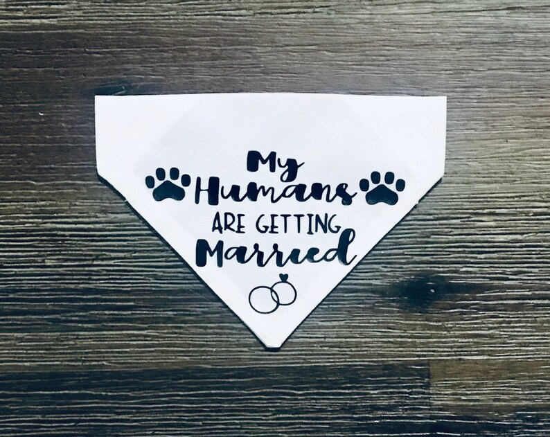 Over The Collar Bandana Wedding Dog Bandana Engagement Dog Bandana My Humans Are Getting Married Dog Bandana Custom Dog Bandana