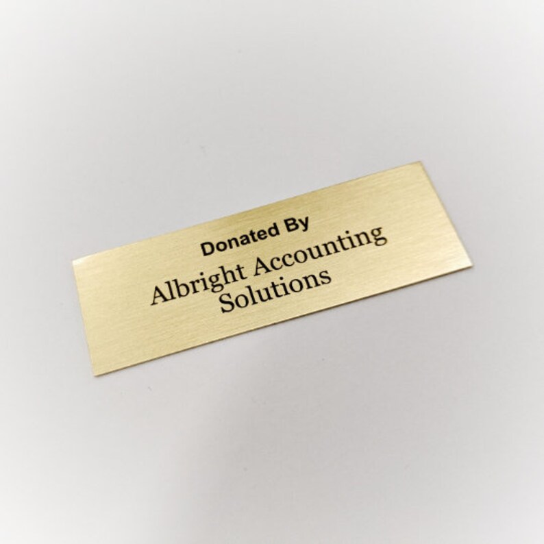 Engraved Brass Name Plates 3 x 1 Brushed Gold Etsy