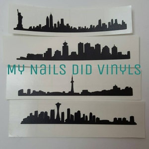 City Skyline Nail Vinyls Stencils Paris London New York Seattle Chicago Vancouver Toronto Moscow