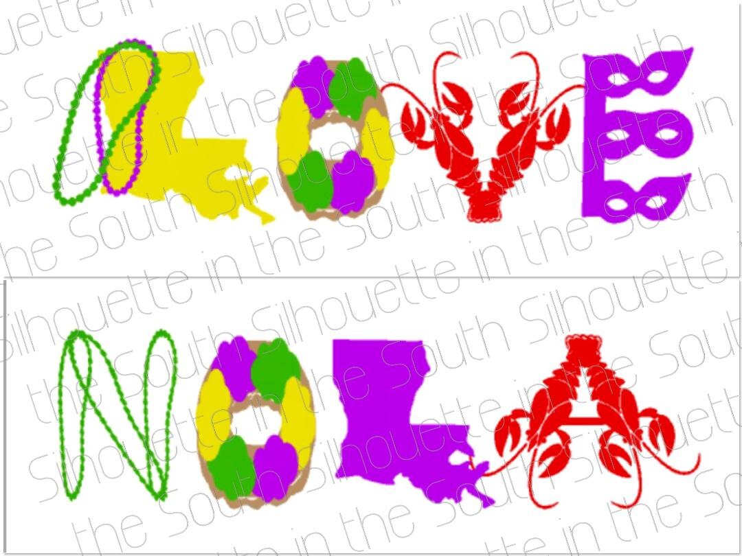 Download Love Nola Mardi Gras Bundle Digital Design svg silhouette ...