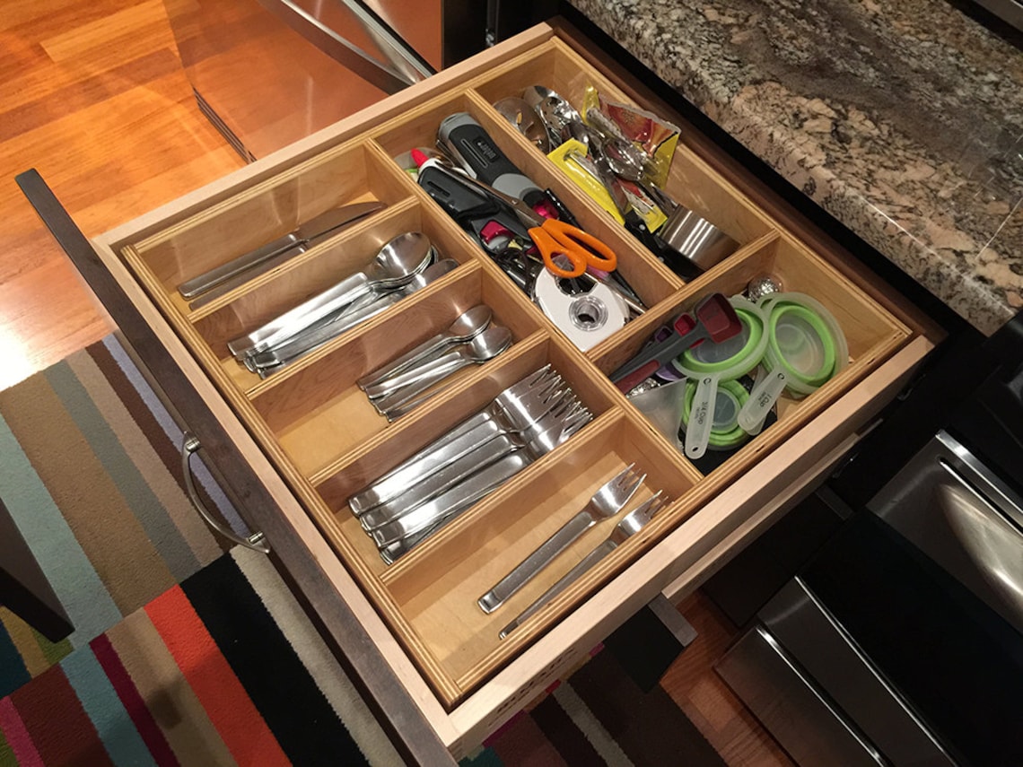 Custom Wood Utensil Tray Drawer Organizer Etsy