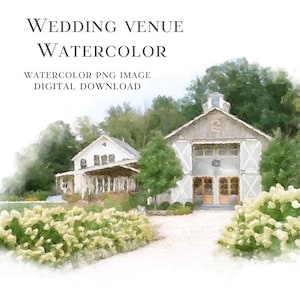 Benutzerdefinierte Aquarell Ort Illustration Digital- Digital Download, Hochzeitseinladung, Hochzeit einladen, benutzerdefinierten Ort