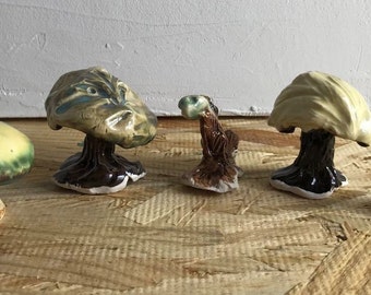 Ready to Ship, Mushroom, Sculpture, Fungus, Terrarium, Figurine, Creature, Stoneware, Garden, Ceramic, Aquarium decor, fairy garden decor