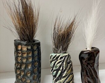 Deer tail brush with ceramic handle, Ceramic deer tail brush, painting brush, paintbrush,  dusting brush,READY TO SHIP. ceramics and pottery