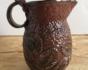 READY TO SHIP. Stoneware pitcher, decorative pitcher, ceramic pitcher, ceramics and pottery, home, pottery, pots