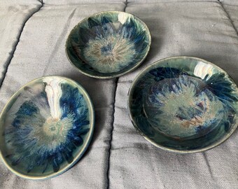 READY TO SHIP. Stoneware bowl set, pottery bowl, dish, ceramic saucers, ceramics and pottery,  fruit dish, kitchen