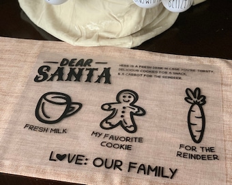 Dear Santa Personalized Cookies Cookie Milk Carrot Placemat Mat kids Christmas Made by WeCrystalIt