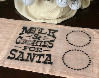 Dear Santa Personalized Cookies Cookie Milk Carrot Placemat Mat kids Christmas Made by WeCrystalIt