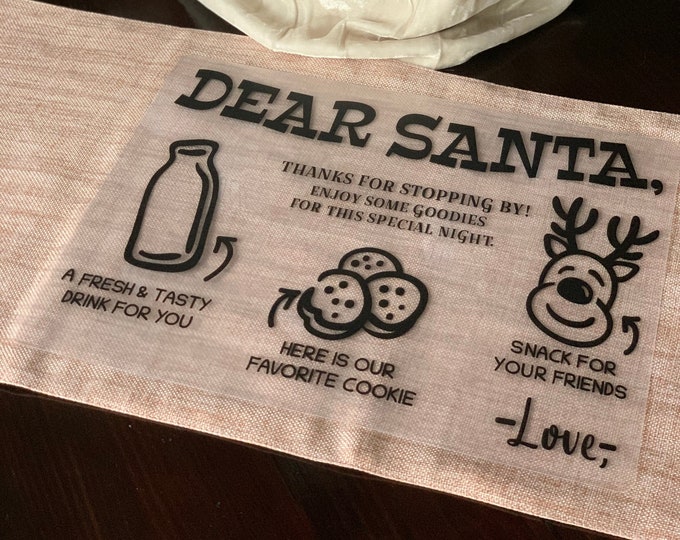 Dear Santa Personalized Cookies Cookie Milk Carrot Placemat Mat kids Christmas Made by WeCrystalIt