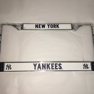 New York Yankees License Crystal Sport baseball Frame Sparkle Auto Bling Rhinestone Plate Frame with Swarovski Elements by WeCrystalIt