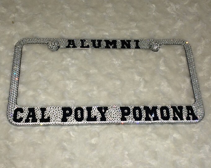 Cal Poly Pomona Alumni Crystal Sparkle Auto Bling Rhinestone  License Plate Frame with Swarovski Elements Made by WeCrystalIt