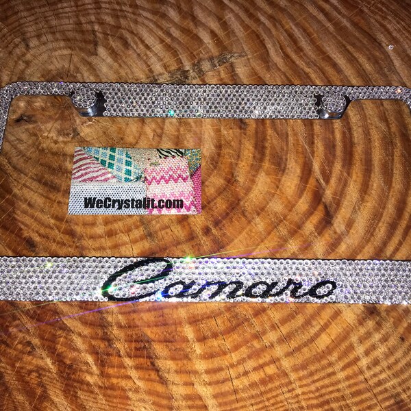Camaro Crystal Sparkle Auto Bling Rhinestone  License Plate Frame with Swarovski Elements Made by WeCrystalIt