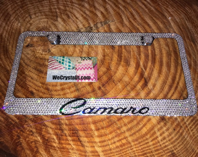 Camaro Crystal Sparkle Auto Bling Rhinestone  License Plate Frame with Swarovski Elements Made by WeCrystalIt