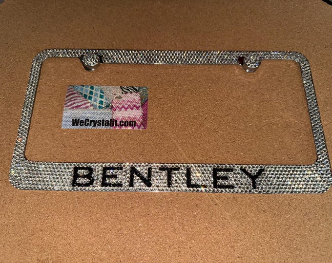 Bentley Crystal Sparkle Auto Bling Rhinestone  License Plate Frame with Swarovski Elements Made by WeCrystalIt