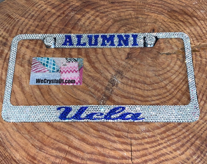 UCLA Alumni Crystal Sparkle Auto Bling Rhinestone  License Plate Frame with Swarovski Elements Made by WeCrystalIt