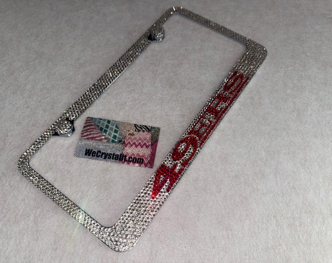 San Francisco 49ers 49 ers Crystal Sparkle Auto Bling Rhinestone License Plate Frame with Swarovski Elements Made by WeCrystalIt