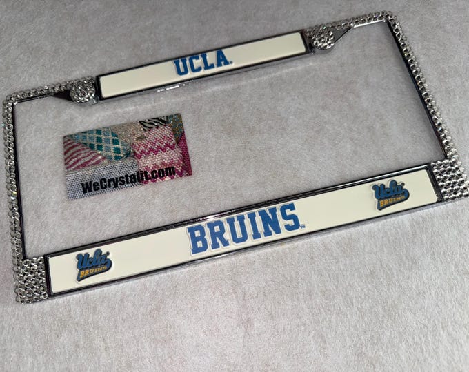 UCLA Bruins Sport Football Frame Crystal Sparkle Auto Bling Rhinestone  License Plate Frame with Swarovski Elements Made by WeCrystalIt