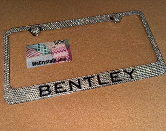 Bentley Crystal Sparkle Auto Bling Rhinestone  License Plate Frame with Swarovski Elements Made by WeCrystalIt