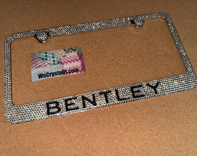 Bentley Crystal Sparkle Auto Bling Rhinestone  License Plate Frame with Swarovski Elements Made by WeCrystalIt