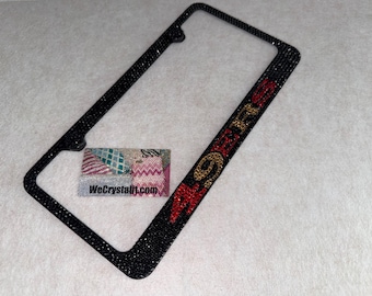 San francisco 49ers Crystal Sparkle Auto Bling Rhinestone  License Plate Frame with Swarovski Elements Made by WeCrystalIt