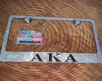 AKA  Swarovski  Crystal Sparkle Auto Bling Rhinestone  License Plate Frame with 100% Swarovski  Made by WeCrystalIt